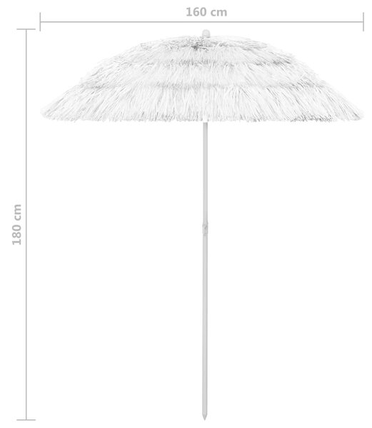 Suncobran za plažu Hawaii bijeli 180 cm - Bijela / 180 cm