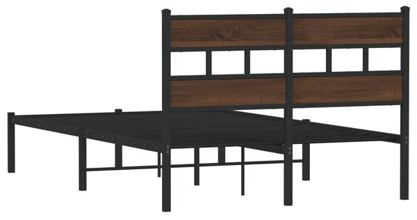 Okvir kreveta bez madraca s uzglavljem boja hrasta 120x190 cm - Smeđa / 120 x 190 cm