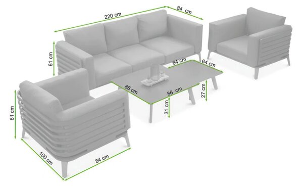Vrtna garnitura radisson caffe set beige