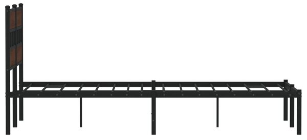 Okvir kreveta bez madraca s uzglavljem boja hrasta 120x190 cm - Smeđa / 120 x 190 cm