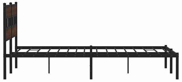 Okvir kreveta bez madraca s uzglavljem boja hrasta 180x200 cm - Smeđa / 180 x 200 cm