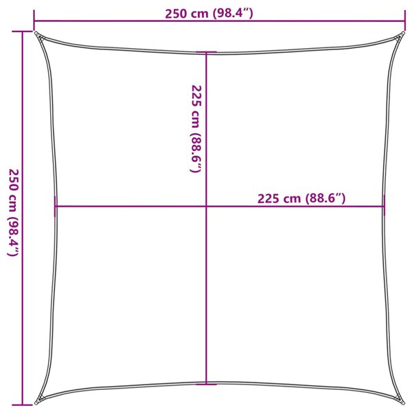 Jedro za zaštitu od sunca 160 g/m² smeđe 2,5 x 2,5 m HDPE - Smeđa / 2.5 x 2.5 m