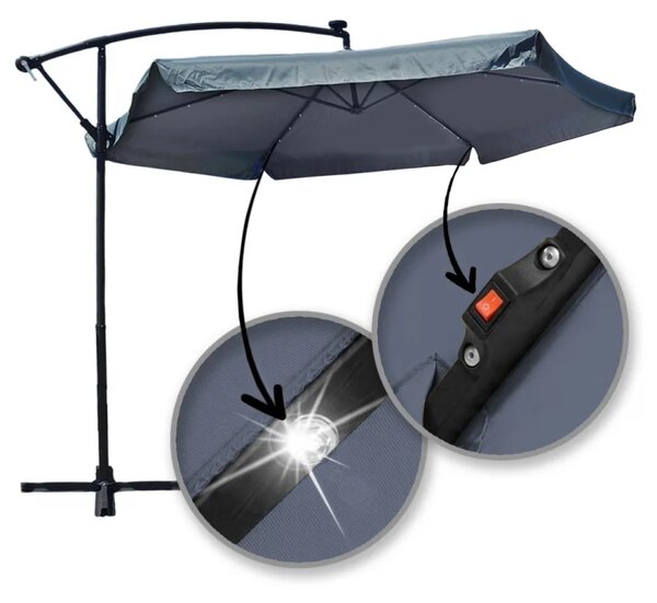 Vrtni suncobran s rasvjetom - 350cm Sunny Nights