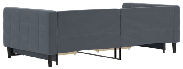 Dnevni krevet na razvlačenje i ladice tamnosivi 100 x 200 cm - Siva / 100 x 200 cm
