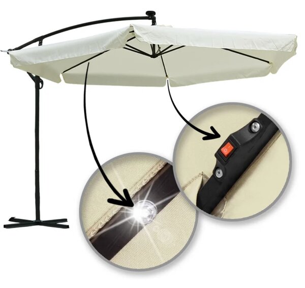 Vrtni suncobran s rasvjetom - 350cm Sunny Days