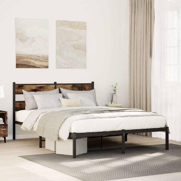 Metalni okvir kreveta bez madraca boja hrasta 135x190 cm - Smeđa / 135 x 190 cm