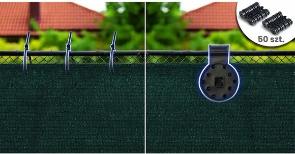 Mreža za sjenu 1,5x25m 110g/m2 + 50 stezaljki zelena