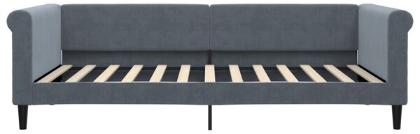 Dnevni krevet s madracem tamnosivi 100 x 200 cm baršunasti - Siva / 100 x 200 cm