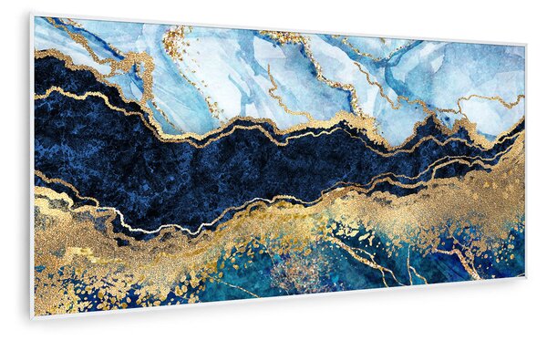 Klarstein Wonderwall Air Art Smart, infracrveni grijač, plavi mramor, 120 x 60 cm, 700 W