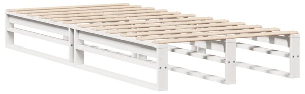 Krevet s regalom za knjige bez madraca bijeli 75x190 cm od drva - Bijela / 75 x 190 cm