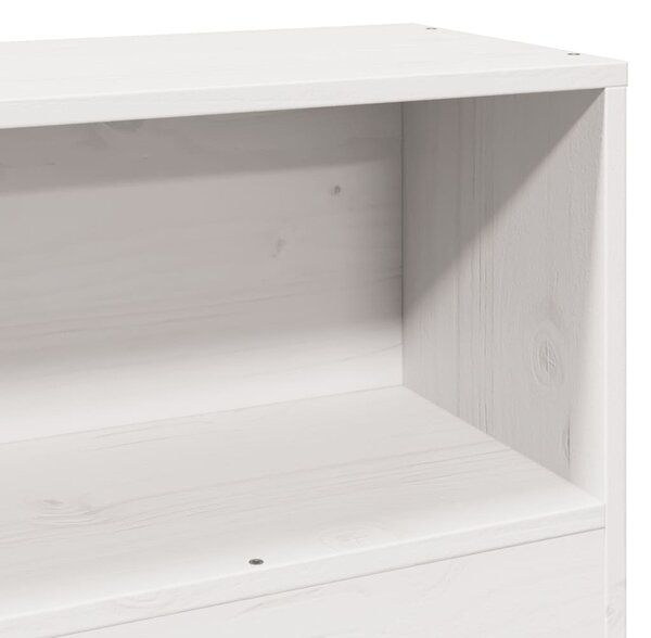 Krevet s regalom za knjige bez madraca bijeli 75x190 cm od drva - Bijela / 75 x 190 cm