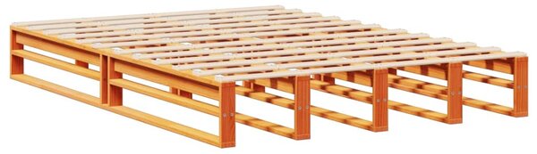 Krevet s regalom za knjige bez madraca 120x200 cm masivno drvo - Smeđa / 120 x 200 cm
