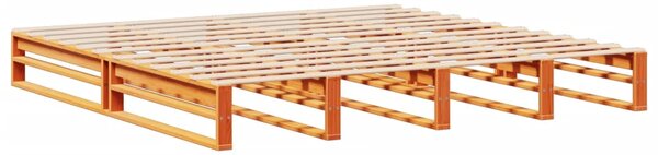 Krevet s regalom za knjige bez madraca 180x200 cm masivno drvo - Bijela / 180 x 200 cm