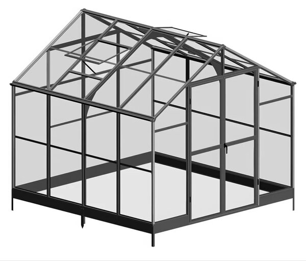 Premium staklenik polikarbonatni 278x278cm crni - Cultivo
