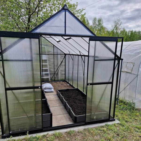Staklenik polikarbonatni 244x429cm crni - Cultivo
