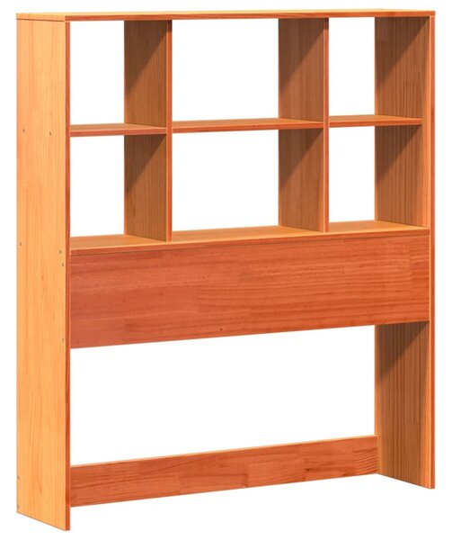Krevet s regalom za knjige bez madraca 75 x 190 cm masivno drvo - Bijela / 75 x 190 cm