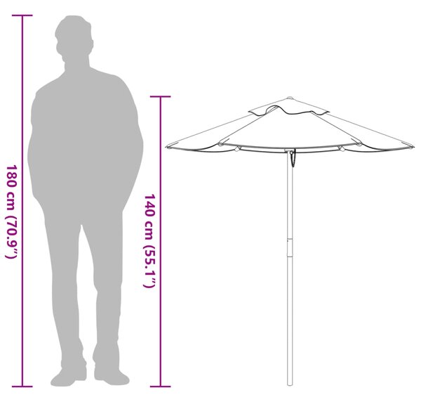 Vrtni suncobran za djecu s drvenim stupom Ø 120 x 140 cm - Šarena / Default