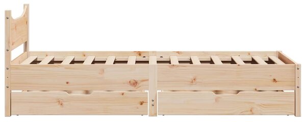 Okvir kreveta s ladicama 75x190 cm od borovine - Smeđa / 75 x 190 cm