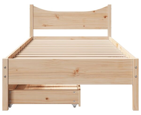 Okvir kreveta s ladicama 75x190 cm od borovine - Smeđa / 75 x 190 cm