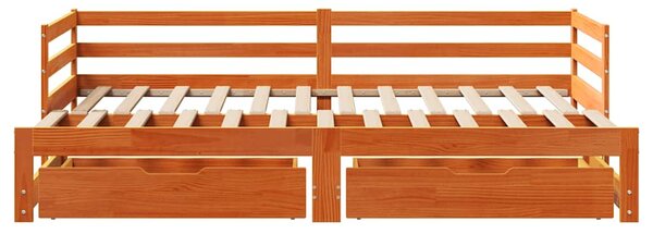 Dnevni krevet na razvlačenje bez madraca voštano smeđi 80x200cm - Smeđa