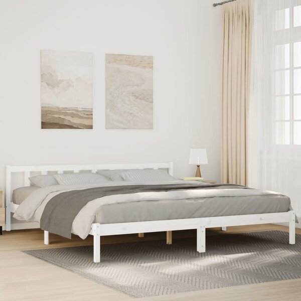 Dugi okvir kreveta bez madraca bijeli 200 x 220 cm od borovine - Bijela / 200 x 220 cm