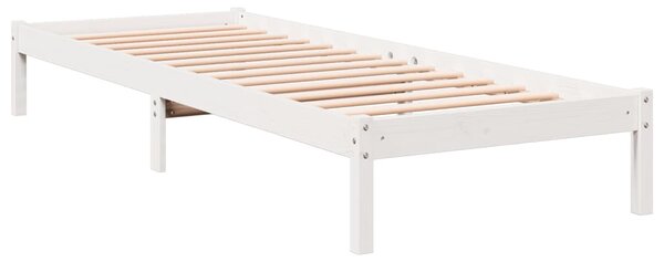 Dugi okvir kreveta bez madraca bijeli 100 x 220 cm od borovine - Bijela / 100 x 220 cm