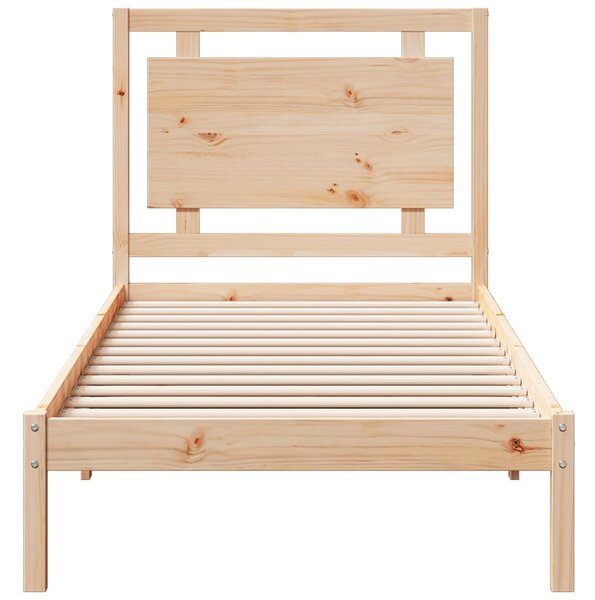 Dugi okvir kreveta bez madraca 100 x 220 cm masivno drvo - Smeđa / 100 x 220 cm