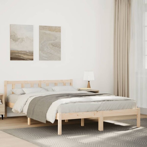Dugi okvir kreveta bez madraca 140 x 220 cm od borovine - Smeđa / 140 x 220 cm