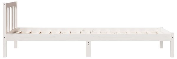 Okvir kreveta bez madraca bijeli 100x210 cm masivna borovina - Bijela / 100 x 210 cm