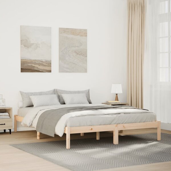 Dugi okvir kreveta bez madraca 140 x 220 cm od borovine - Smeđa / 140 x 220 cm