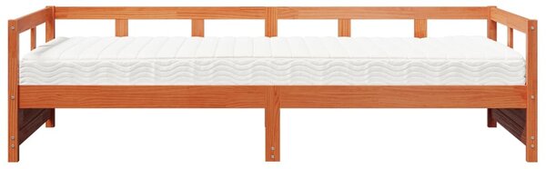 Dnevni krevet s madracem voštano smeđi 90x200 cm od borovine - Smeđa / 90 x 200 cm