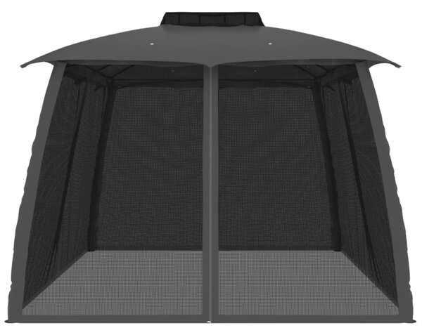 Sjenica s krovom i zidovima antracit 3,93x2,93 m čelična - Antracitno siva / 3.93 x 2.93 m