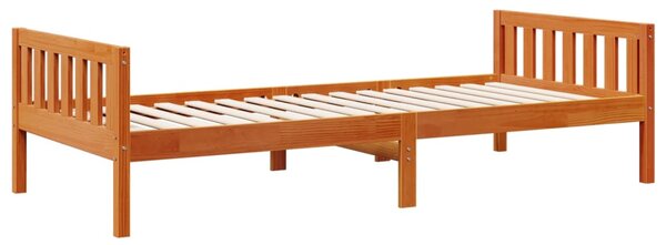 Dječji krevet bez madraca voštano smeđi 75 x 190 cm od borovine - Smeđa / 75 x 190 cm