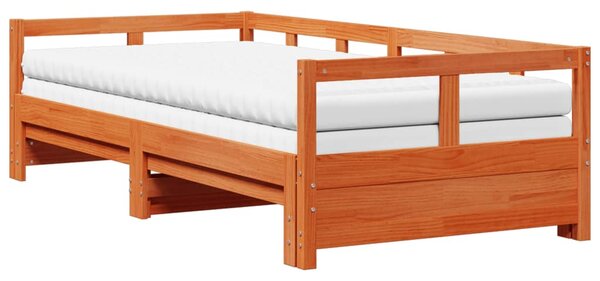 Dnevni krevet na razvlačenje s madracima 80x200 cm od borovine - Smeđa / 80 x 200 cm