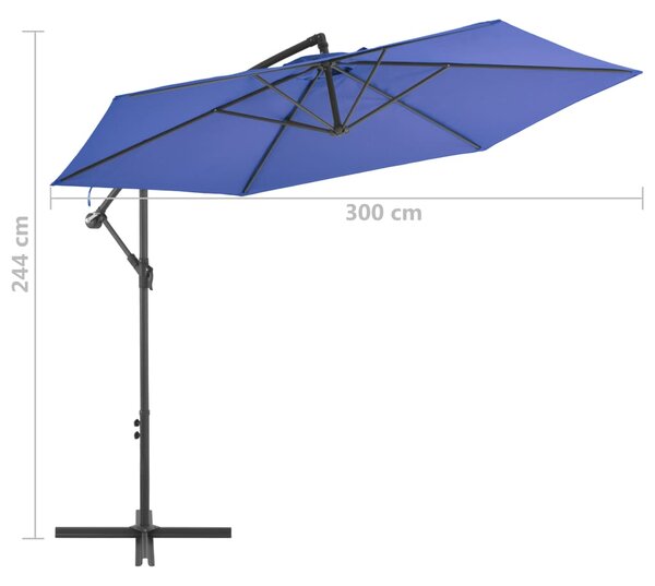 Konzolni vrtni suncobran s aluminijskim stupom 300 cm plavi - Plava / N/A