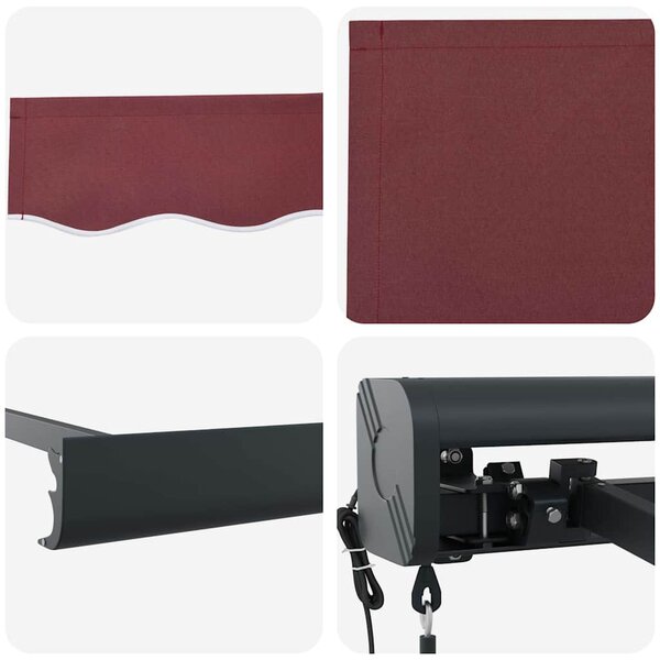 Tenda na automatsko uvlačenje bordo 300 x 250 cm - Crvena / 3 x 2.5 m