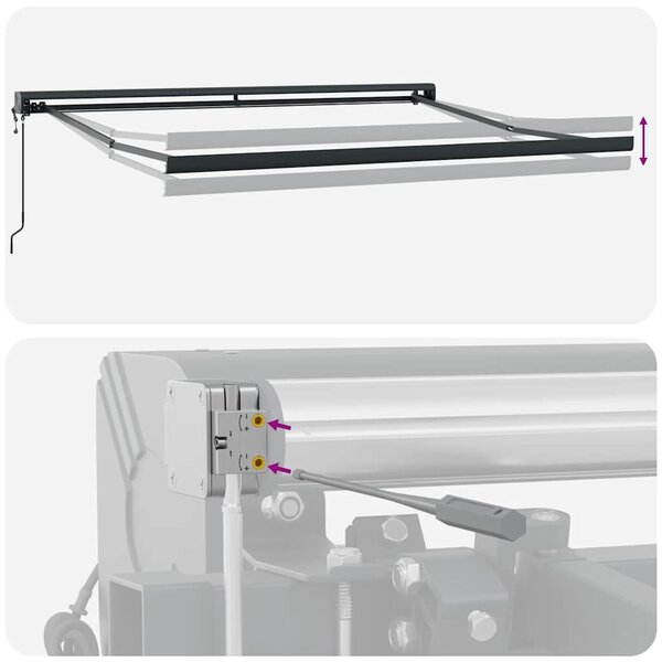 Tenda na uvlačenje narančasto-smeđa 3x2,5 m tkanina i aluminij - Narančasta / 3 x 2.5 m