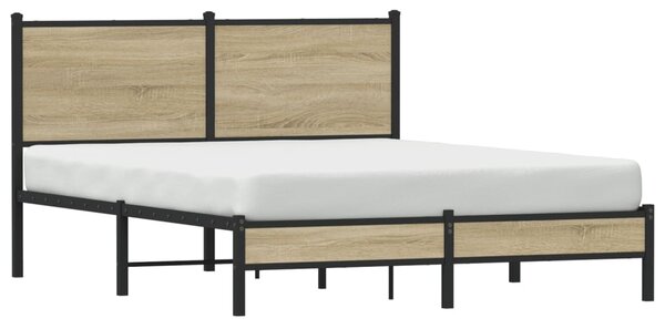 Metalni okvir kreveta bez madraca boja hrasta sonome 137x190 cm - Smeđa / 137 x 190 cm