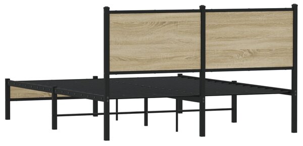 Metalni okvir kreveta bez madraca boja hrasta sonome 137x190 cm - Smeđa / 137 x 190 cm
