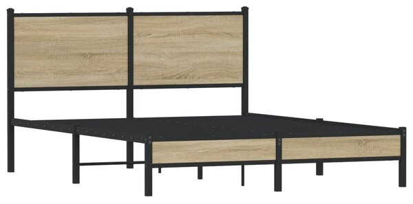 Metalni okvir kreveta bez madraca boja hrasta sonome 137x190 cm - Smeđa / 137 x 190 cm