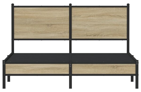 Metalni okvir kreveta bez madraca boja hrasta sonome 137x190 cm - Smeđa / 137 x 190 cm