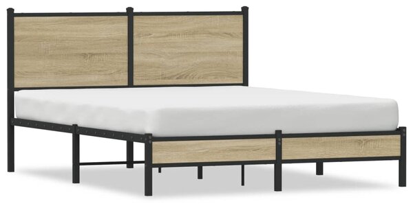 Metalni okvir kreveta bez madraca boja hrasta sonome 137x190 cm - Smeđa / 137 x 190 cm