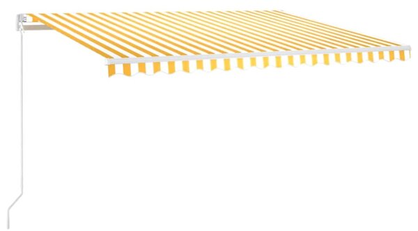Tenda na ručno uvlačenje s LED svjetlima 400x300 cm žuto-bijela - Žuta / 400 x 300 cm