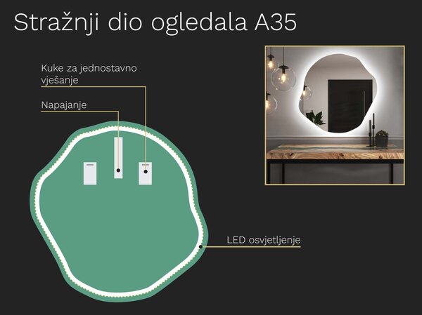 Organsko ogledalo s LED osvjetljenjem A35