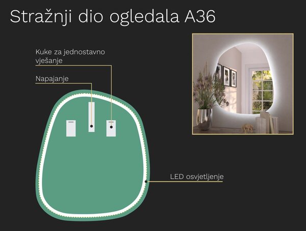 Organsko ogledalo s LED osvjetljenjem A36