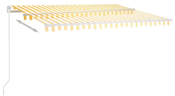 Tenda na ručno uvlačenje s LED svjetlima 400x300 cm žuto-bijela - Žuta / 400 x 300 cm