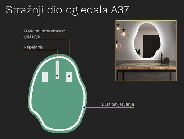 Organsko ogledalo s LED osvjetljenjem A37