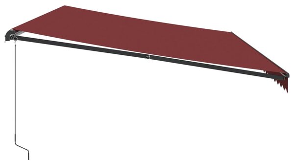 Tenda na ručno uvlačenje s LED svjetlima bordo 600 x 350 cm - Bordo / 600 x 350 cm