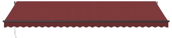 Tenda na ručno uvlačenje s LED svjetlima bordo 600 x 350 cm - Bordo / 600 x 350 cm