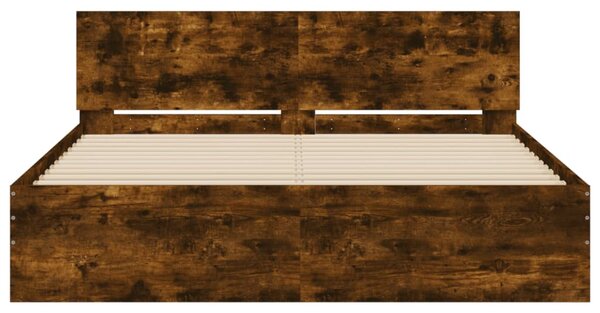 Okvir kreveta s uzglavljem boja dimljenog hrasta 150x200 cm - Smeđa / 150 x 200 cm